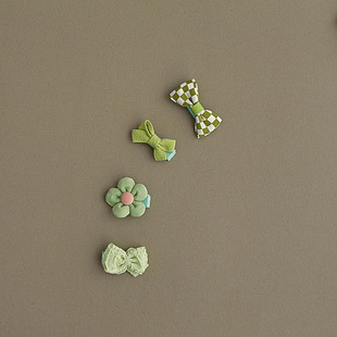 Baby's Small Hair Clip Children's Embroidery Baby's Full Cloth Safety Headwear Girls' Hair Accessories Baby Hair Clip