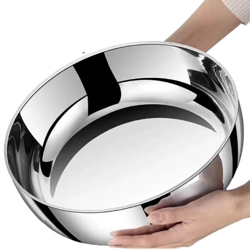 Acero inoxidable y tazón de fideos de grado alimenticio grueso profundizado anti-splashing antiadherente cocina doméstica amasar fideos lavar verduras batir huevos tazón