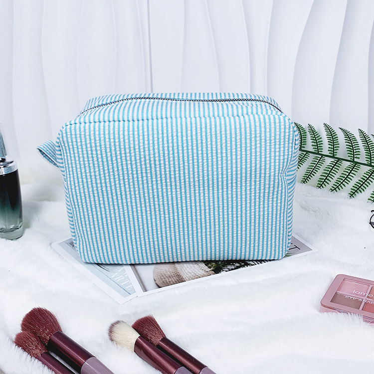 Bolso cosmético de burbuja europeo y americano transfronterizo, bolso de aseo a rayas de estilo indio, bolso de almacenamiento de viaje popular de Mississippi