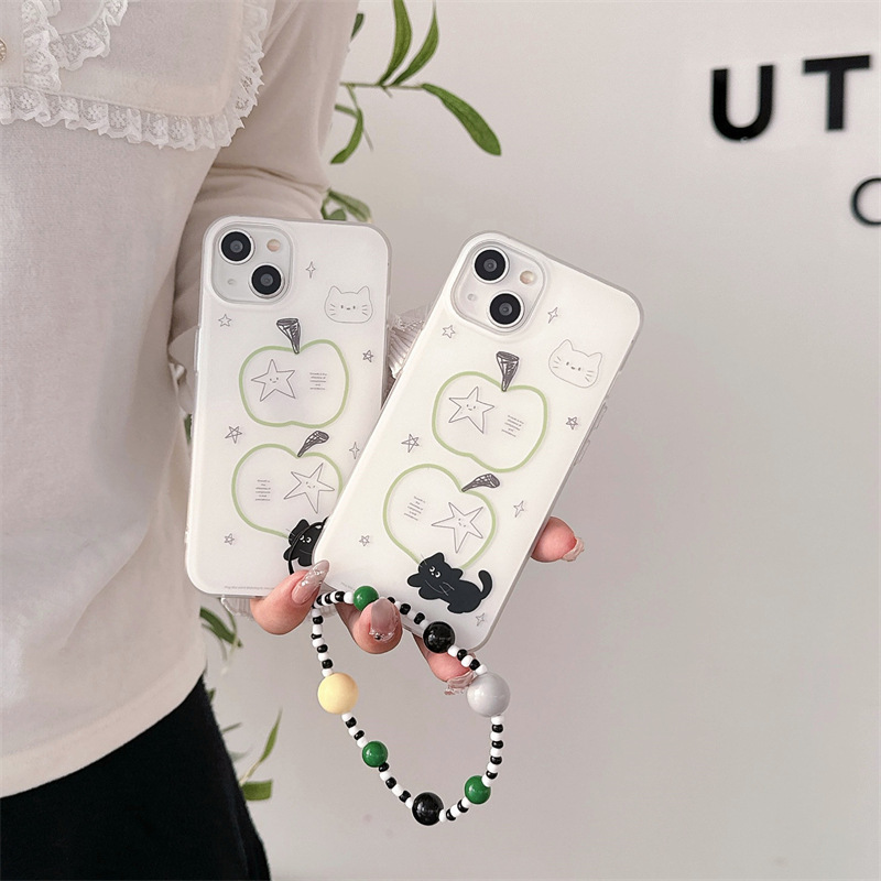 Línea de nicho ins Apple Black Cat para estuche para teléfono móvil 16ProMax 14/13 Apple 15 hembra iphone15PM