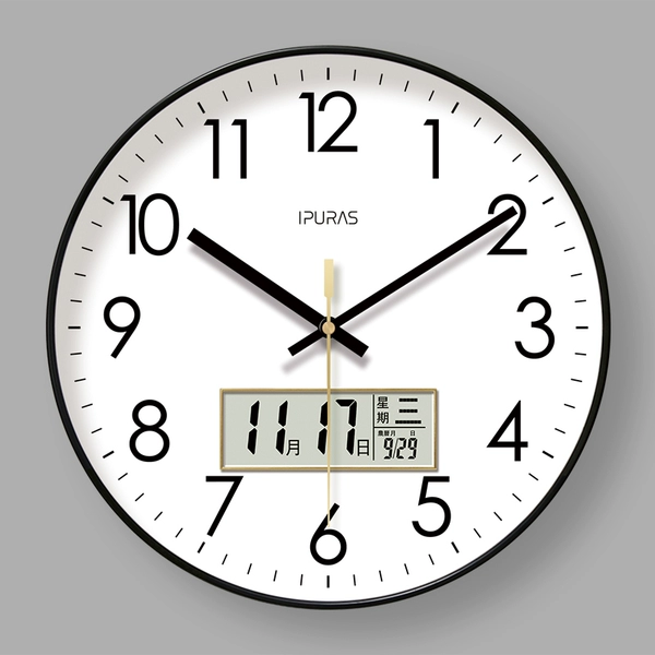 ✷۵۵۵۵✷【Basic - Quartz Clock】6026 Black Frame Calendar✷۵۵۵۵✷