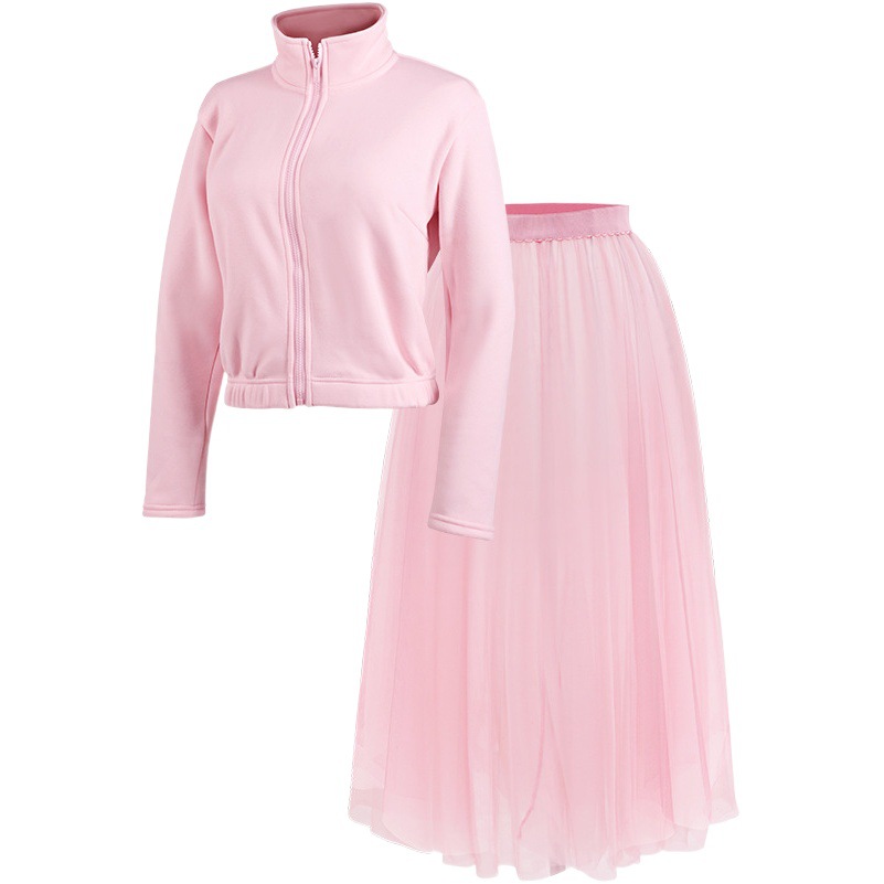 Ropa de Ballet para mujeres adultas de otoño e invierno ropa de práctica forrada de lana traje ropa de maestro collar de pie Ropa de baile de calentamiento chaqueta