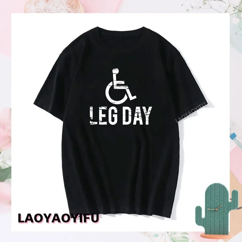 Novelty Leg Day Graphic Print Bodybuilder T-Shirt Humorous Funny Fitness Gym Men's T-Shirt