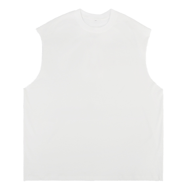 High Street marca de moda sin mangas deportes pesado chaleco suelto puño Chaleco de color sólido neutral hip hop chaleco