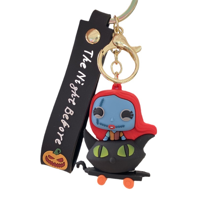 Nueva historieta Navidad noche horror llavero muñeca colgante bolsa coche llavero accesorios pequeño regalo al por mayor