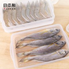 日本輸入薄切り肉片鮮度保持箱冷蔵庫魚肉魚介類冷凍収納箱プラスチック密封冷蔵蓋付き
