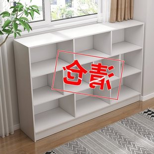 Simple Bookshelf Floor-Standing Storage Rack Multi-Layer Household Small Bookcase Storage Locker Living Room Layered Grids Qinxuan