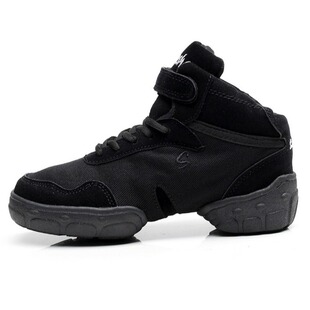 Adults, Kidsren, Men and Women Canvas Genuine Leather Modern Dance Shoes, Jazz Shoes, Rubber Soles, Indoor and Outdoor Heightening Boots