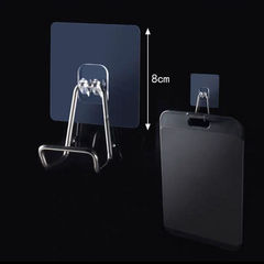 Stainless steel transparent hook, strong adhesive, traceless wall hanging, load-bearing bathroom and kitchen, punch-free coat hook, sticky hook