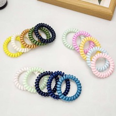糖果色電話線發圈女韓版簡約扎頭髮皮筋頭繩少女髮飾批發塑料手環