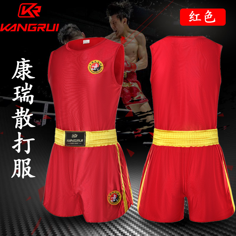 Fabricante Kangrui, uniformes de Sanda para competición en clubes, uniformes de artes marciales, uniformes de entrenamiento de combate, pantalones cortos de Muay Thai. image 3