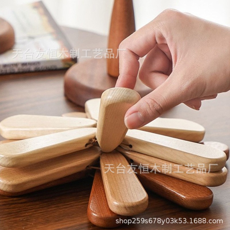 一棵树隔热垫防烫耐热实木可折叠隔热垫圣诞树创意餐桌垫餐垫摆件|undefined