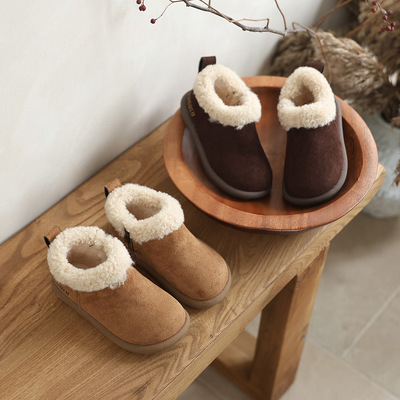 Хлопковая обувь для девочек, детская обувь Birkenstock, новая зимняя обувь 2025 года, большие детские зимние бархатные утолщенные туфли, меховая обувь для девочек