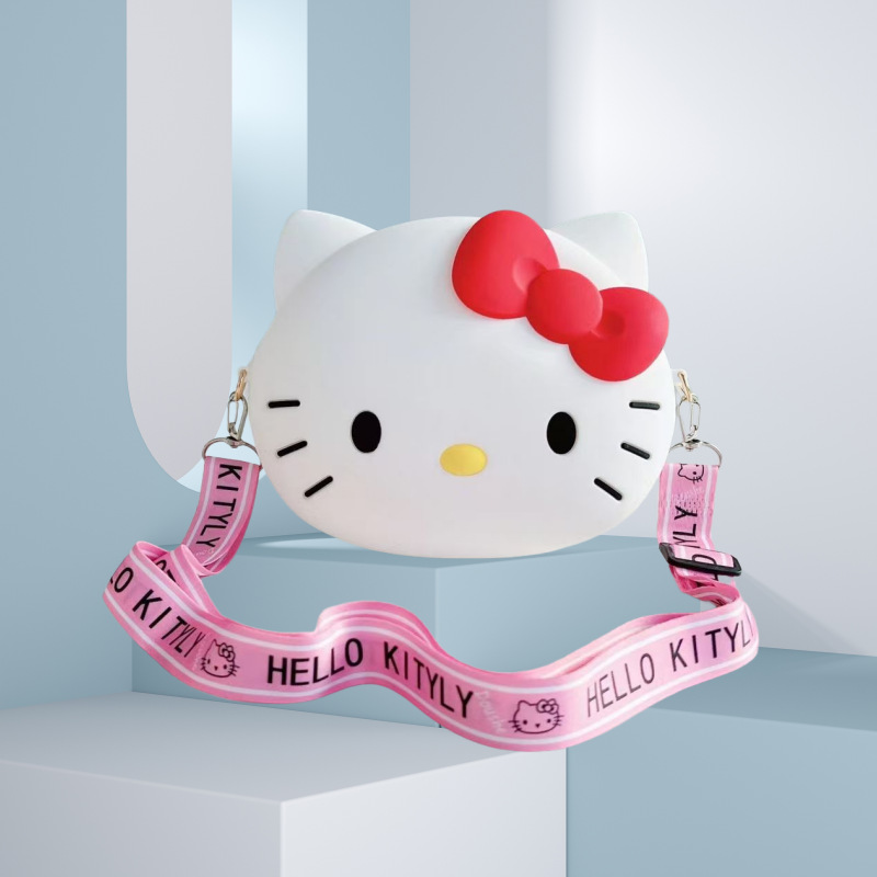 kt 캣헤드 실리콘 휴대폰 가방 화이트(안감)