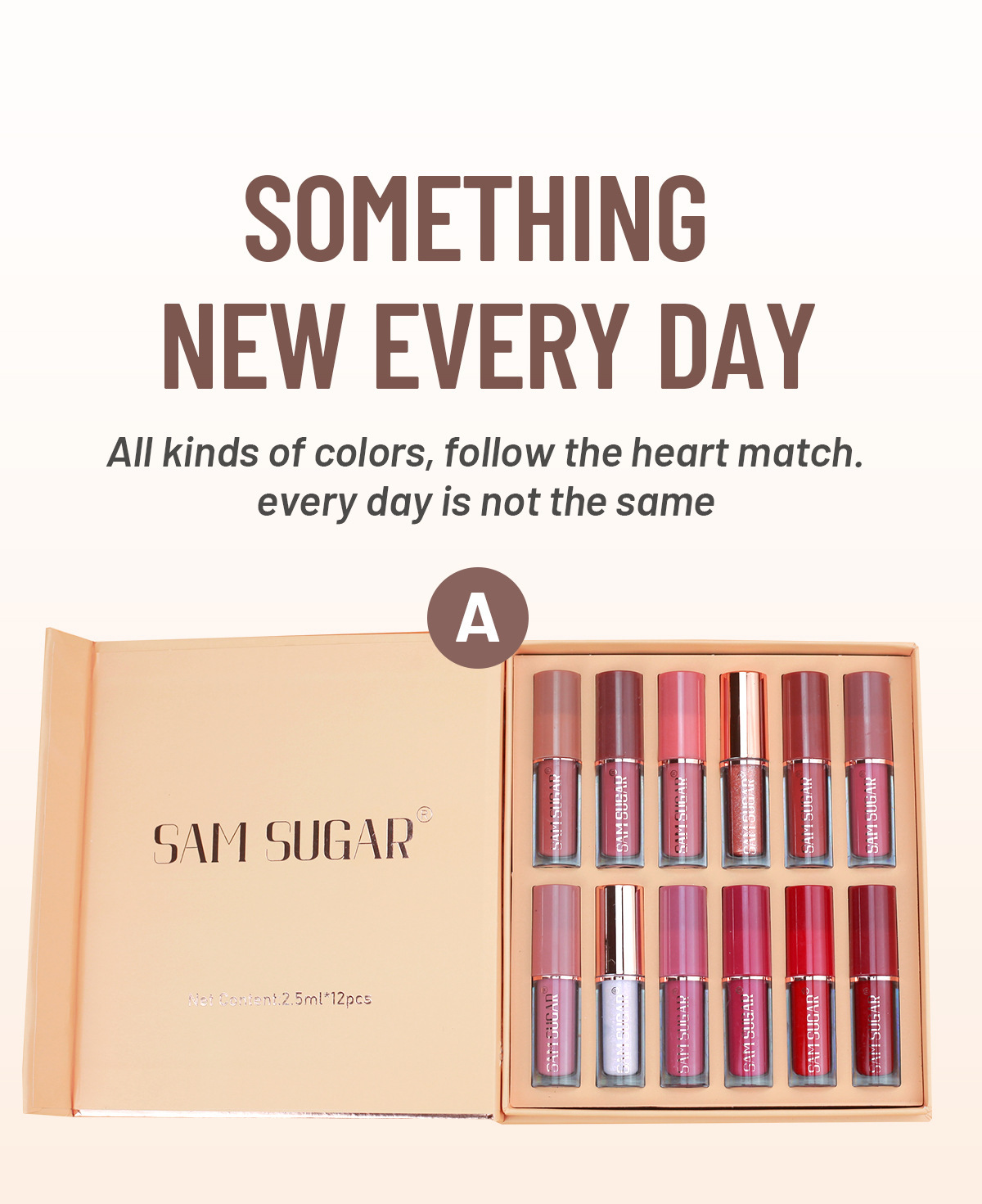 SAM Sugar 12-color Book Lip Gloss set Matte velvet non-stick cup lip gloss lipstick undefined