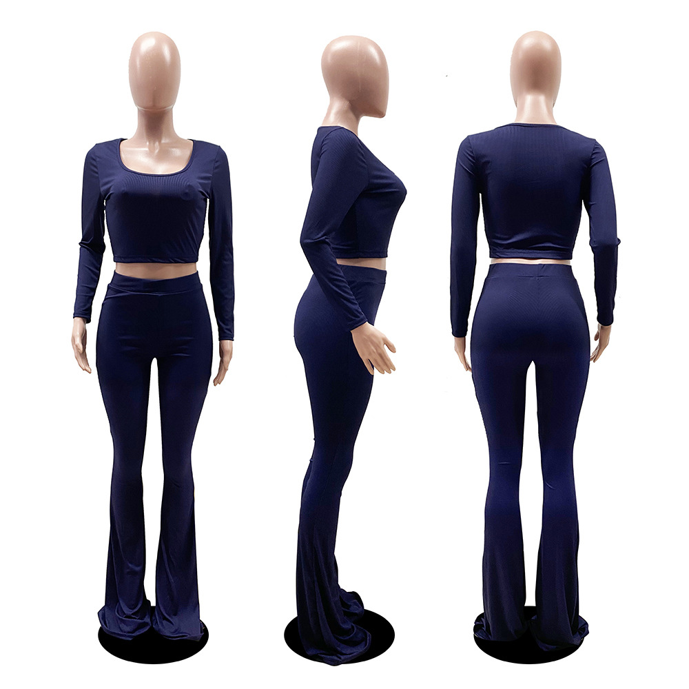 525g Weight Long Sleeve Sleeve Length Polyester Fabric Type Pant Co-ord Set Sets Type 2 Pieces Set Quantity Daily Occasion U Neck Neckline Slim Fit Type Solid Color Pattern Summer, Spring Season Women's Gender Printing Design Casual Style Daily Women's Casual Solid Color Polyester Printing Pant Co-ord Set Pants Sets 32