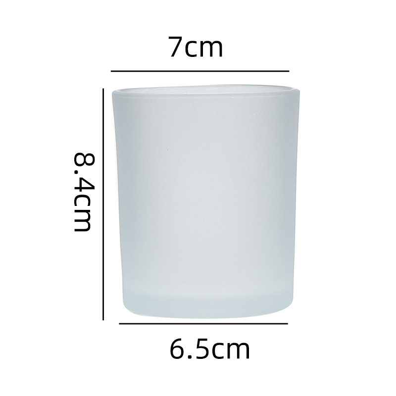 Taza de vela de alto valor, candelabro de vidrio, taza vacía gruesa esmerilada, taza de aromaterapia sin fuego de color, decoración de interiores
