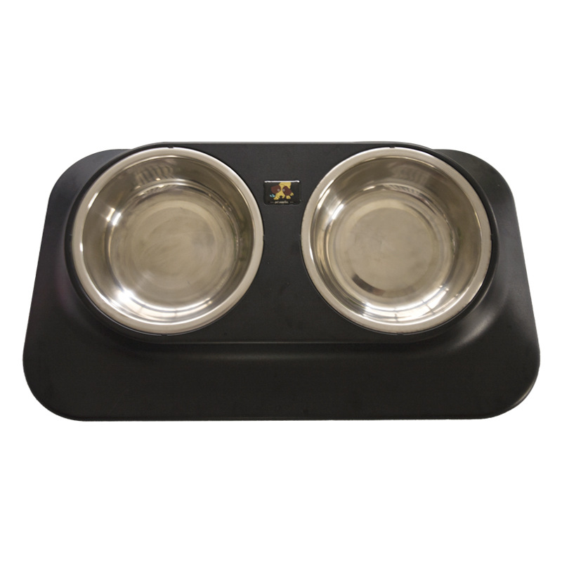 Cross-border new pet bowl stainless steel non slip cat and dog bowl pet tilt neck feeder pet supplies