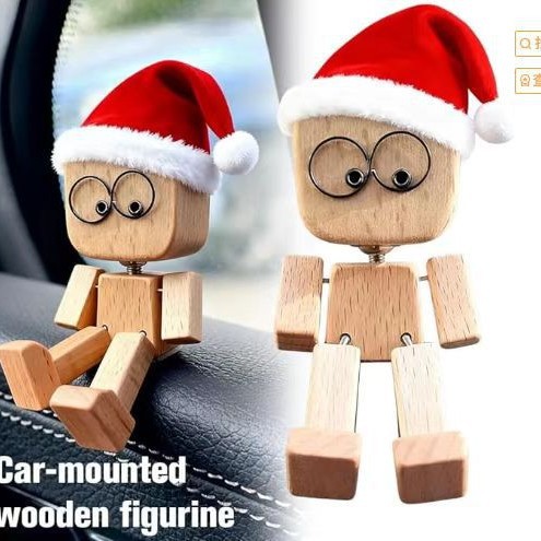 Salida de aire de coche clip de aromaterapia colgante de madera clip de perfume de nogal negro decoración de coche expansión de madera de incienso dibujos animados