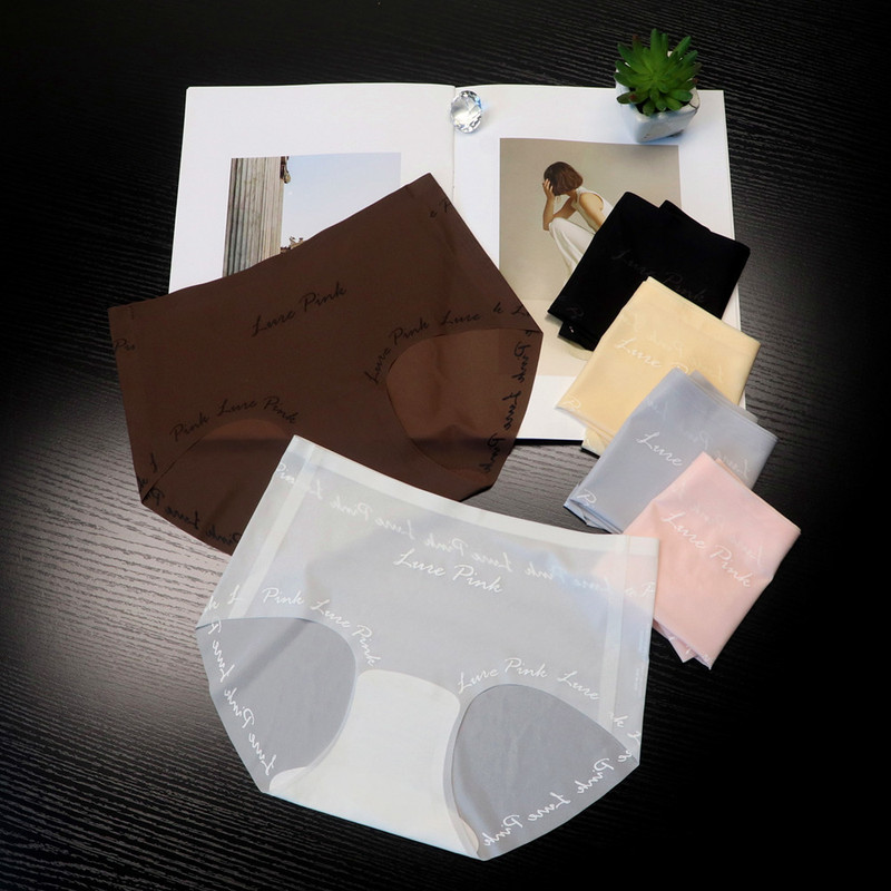 7A Anti-bacterial Anti-slip Adhesive Women's One-piece Thin Panties Women's Ice Silk Low Waist Hip-lifting Women's Briefs Pure Cotton