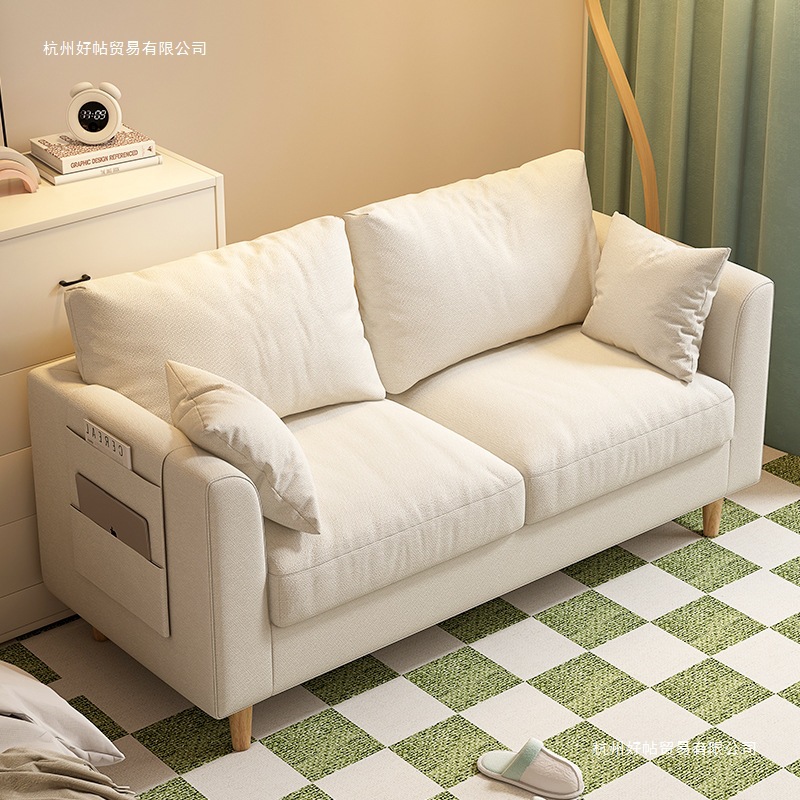Sofa for Small Apartments, Nordic Minimalist Modern Simple Rental House Living Room Bedroom Trendy Fabric Double Small Sofa