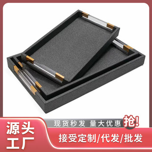 Factory direct acrylic handle storage tray hotel restaurant Home model room tray soft decoration