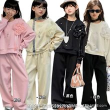 织幼女童套装110-160码2025深秋款韩版洋气一体绒两件套 NT5302