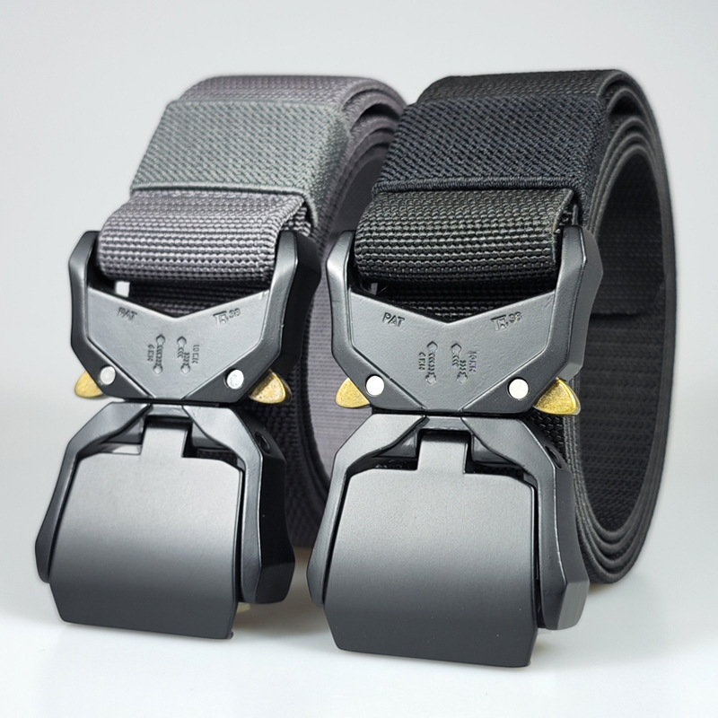 Men's elastic tactics nylon travel fast belt