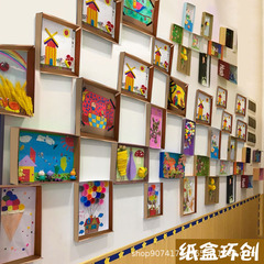 幼稚園環境配置材料環創手作り教室廊下壁面紙箱アートエリア装飾階段作品