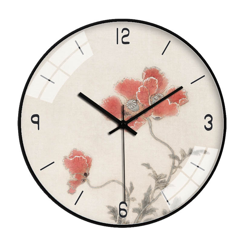 Reloj de pared de estilo chino para sala [20cm/8 pulgadas], diseño creativo moderno y atmosférico, reloj de cuarzo silencioso/artístico