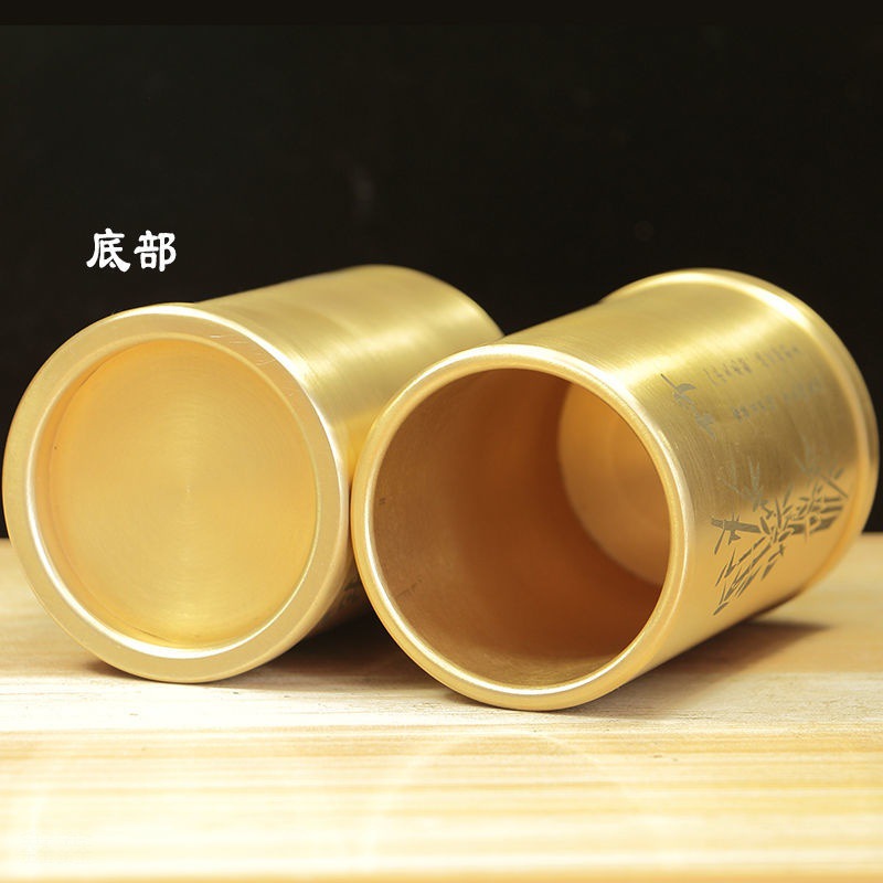 모든 구리 황동 스몰 사이즈 순수 구리 대나무 펜 홀더 연구 데스크탑 거실 선물 사무용품 장식 진자