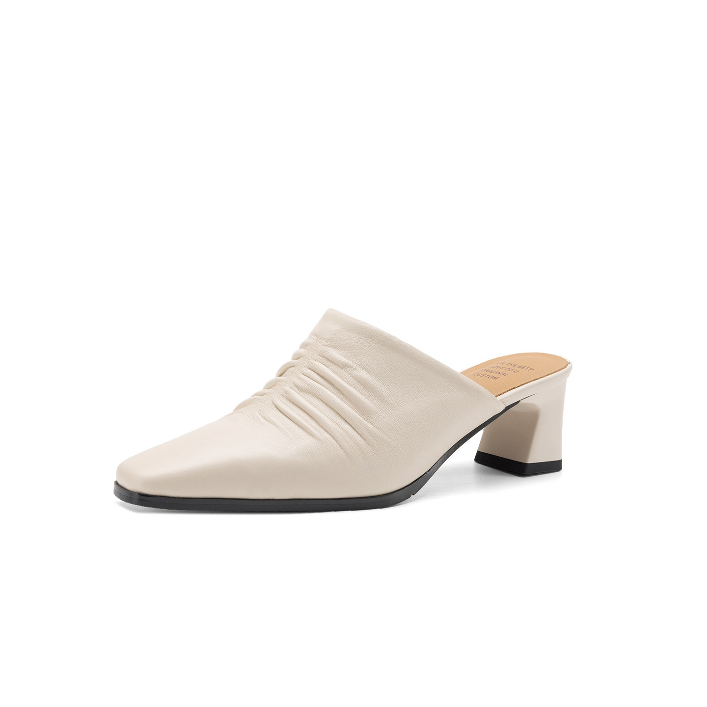 Sandal cao gót nữ mũi kín gót hở, gót 5 cm — đen chi tiết 22