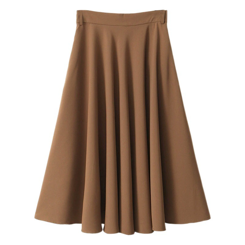 Французская ретро-большая качели-юбка-зонтик средней длины А-силуэта, Женская осенне-зимняя длинная юбка больших размеров 8770