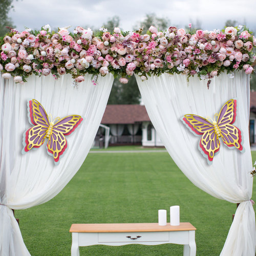 Cross-border 3D three-dimensional hollow butterfly wall sticker four-layer pearlescent paper butterfly wedding holiday decoration butterfly sticker