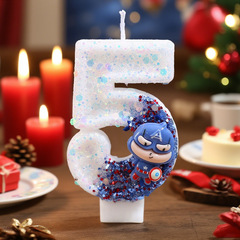 マーベルシリーズ誕生日デジタルキャンドル DC 漫画キャプテンアメリカ誕生日キャンドルケーキ装飾品子供のキャンドル卸売