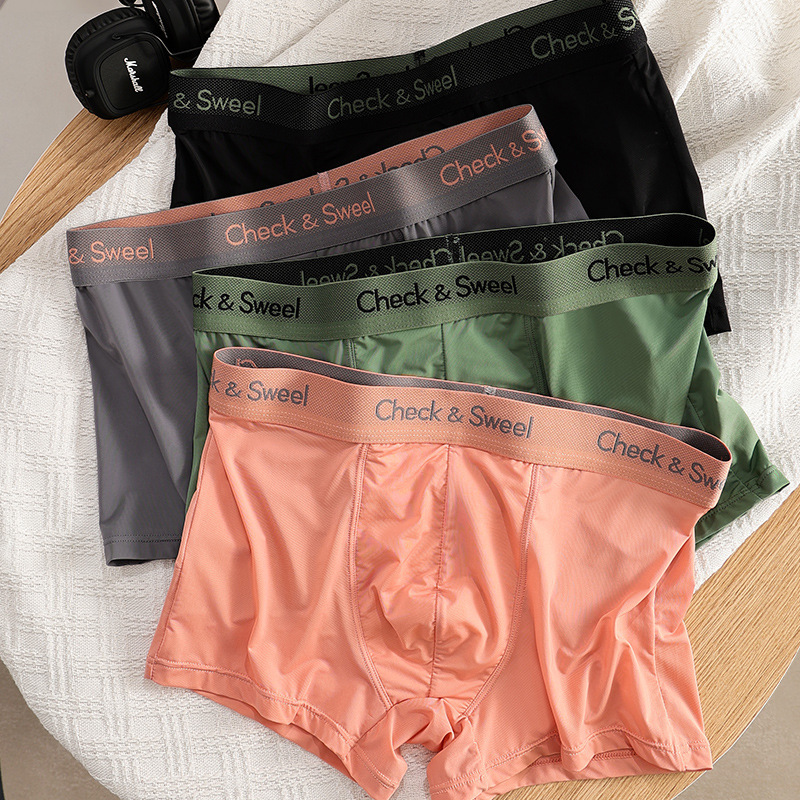 Clearance Sale Ice Silk Men's Underwear, Men's Boxer Briefs, Summer Ultra-Thin Large Size Men's Boxer Shorts, Shorts