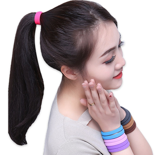 Korean version of medium elastic leather sheath, black headband, hair band, rubber band, women's hair tie, durable, colorful hair rope, factory direct sale
