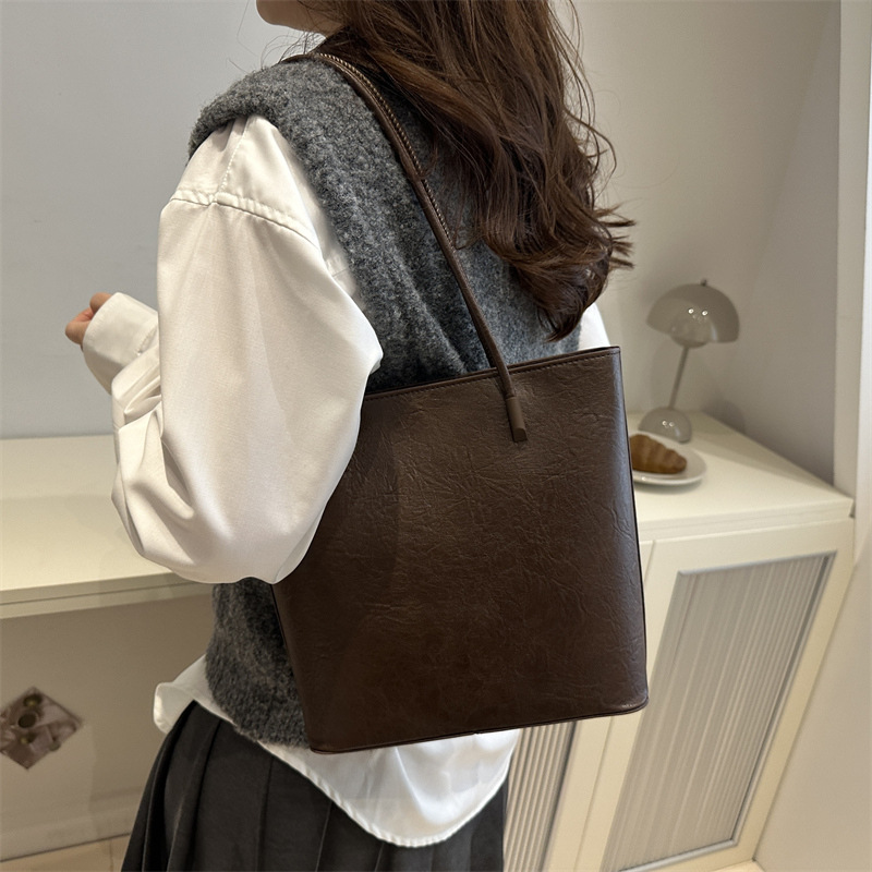 Meilad bolso para mujeres 2024 nueva moda de este año popular gran capacidad bolso de invierno retro bolso de cubo de hombro