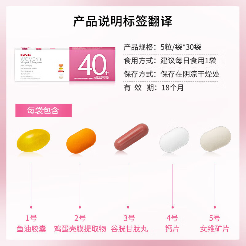 アメリカン GNC タイムパック デイリーニュートリションパック*30袋 女性用 40+ マルチビタミン ミネラル カルシウム|undefined