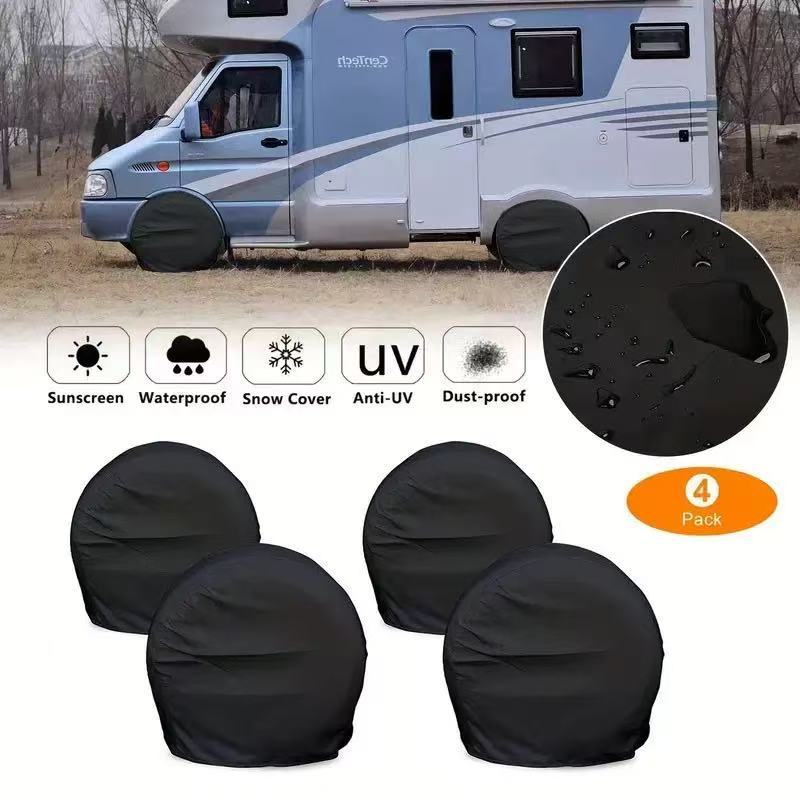 Amazon Cross-Border Tire Cover Rv Cover 420D Oxford Cloth 600D Car Tire Protection Sun Protection 4-Piece Set