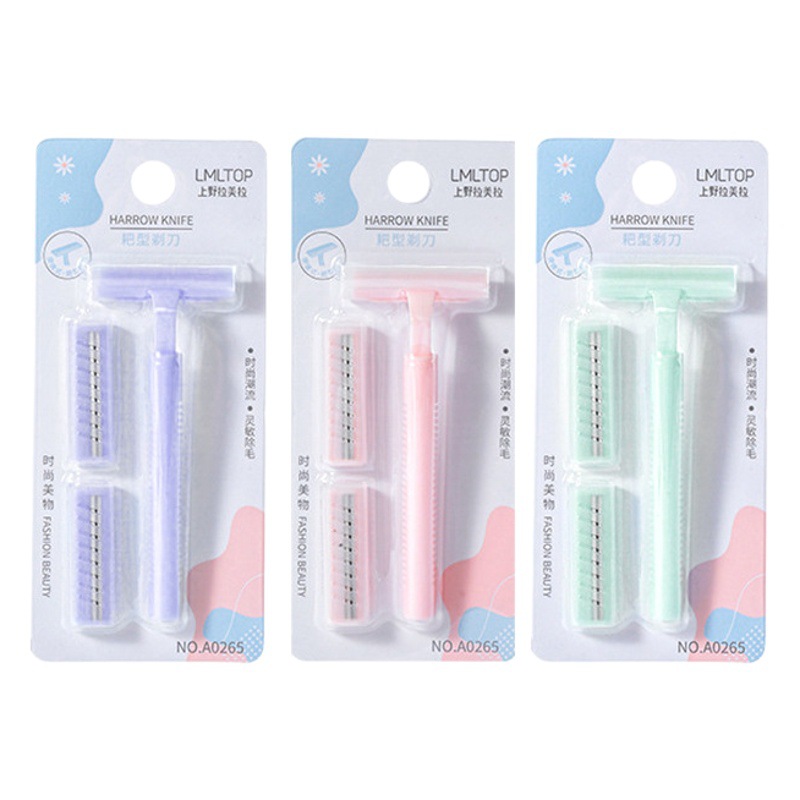LMLTOP cuchillo de rastrillo de doble capa de las mujeres con 2 cortador de pelo axila manual de afeitar raspador al por mayor A0265