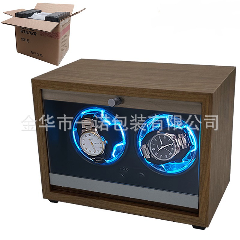 [No Color Box] Open lid self-stop shaker atmosphere light electric watch box automatic rotating winding box watch