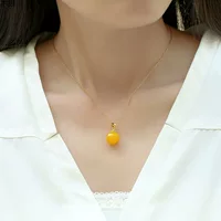 Медовый воск шариковая цепочка ключицы подвеска старый мед куриное масло желтое янтарное ожерелье красная кровь для мужчин и женщин