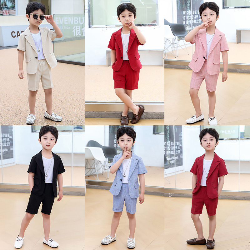 Boys' Suit suit Children's Dress Boys Festival Performance Costume Small Host Handsome Performance Costume Flower Girl