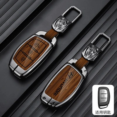 for Men — Car key bag - standard-type-b-lower-trunk-wood-grain-brown-metal-buckle