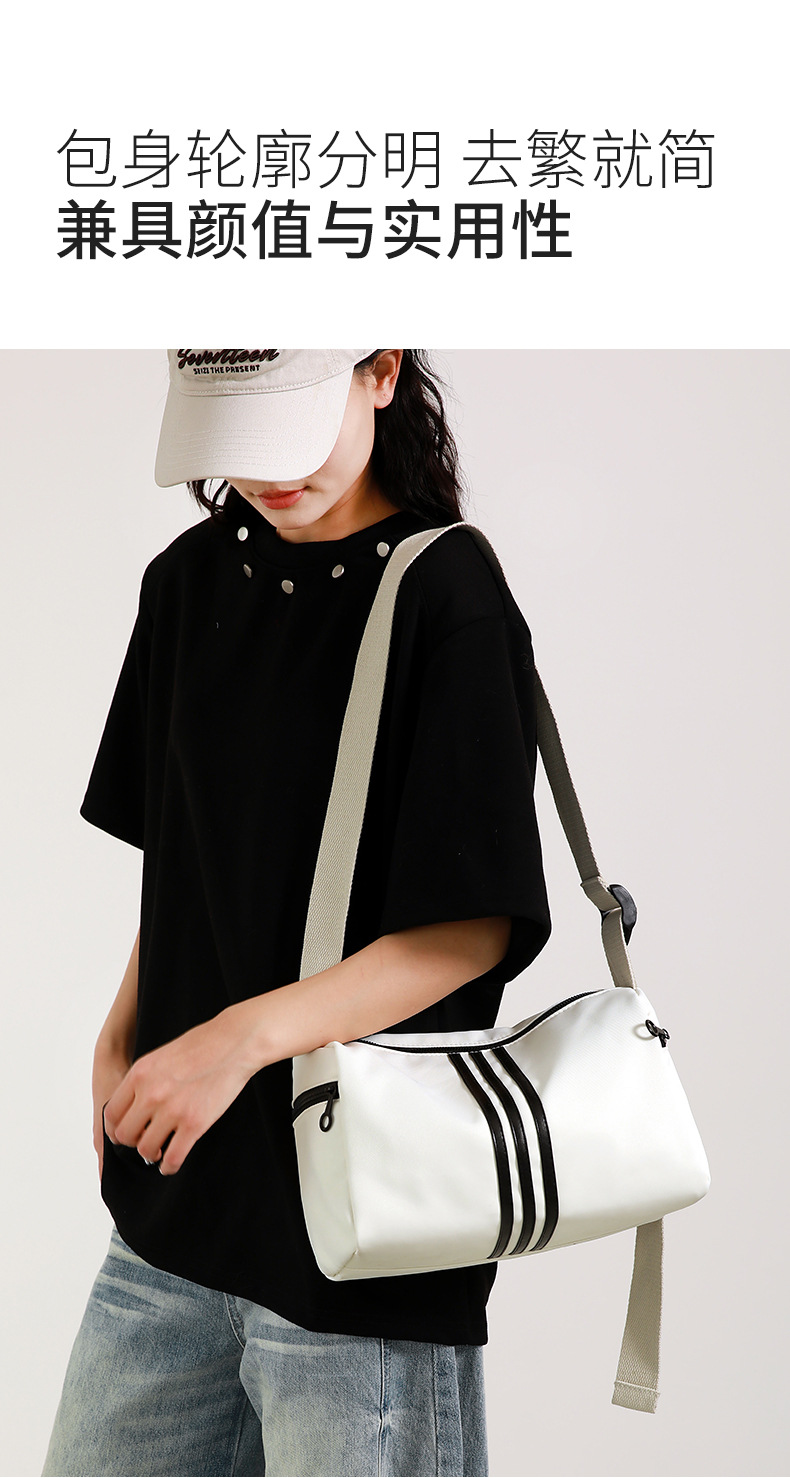 This is a simple, fashionable, casual and versatile crossbody bag for women, suitable for commuting. It is a large-capacity striped single-shoulder bag for both men and women undefined