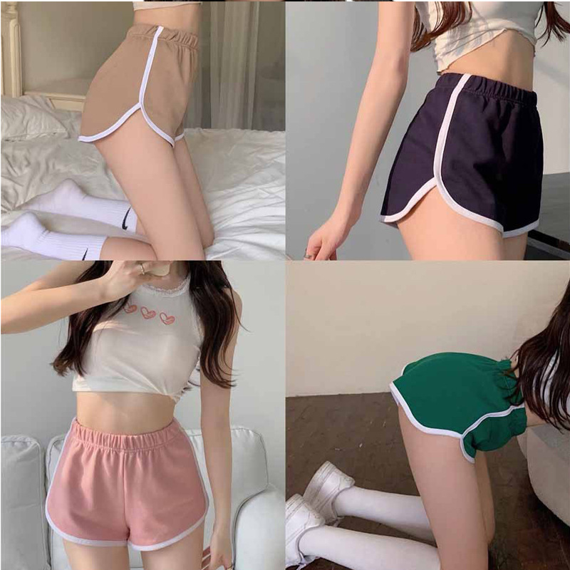 American Vintage bm Shorts Women's ins Trendy Split White Edge Contrast Casual High Waist Sports Yoga Internet Red Wide Leg Pants