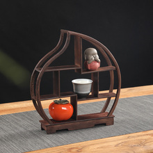 鸡翅木小型博古架中式婚礼订婚糕点摆台置物架茶具收纳架子多宝阁