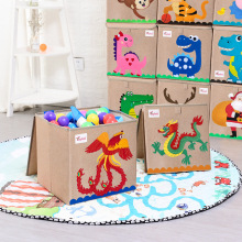 可批发卡通刺绣玩具衣物收纳盒小芽仔收纳筐无异味带盖储物箱家用