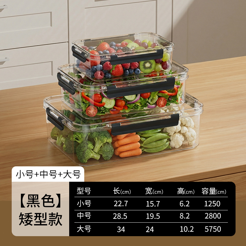 Caja de almacenamiento de refrigerador transfronterizo, caja de almacenamiento de refrigerador cuadrada de grado alimenticio, cocina para adultos, caja de sellado de carne congelada
